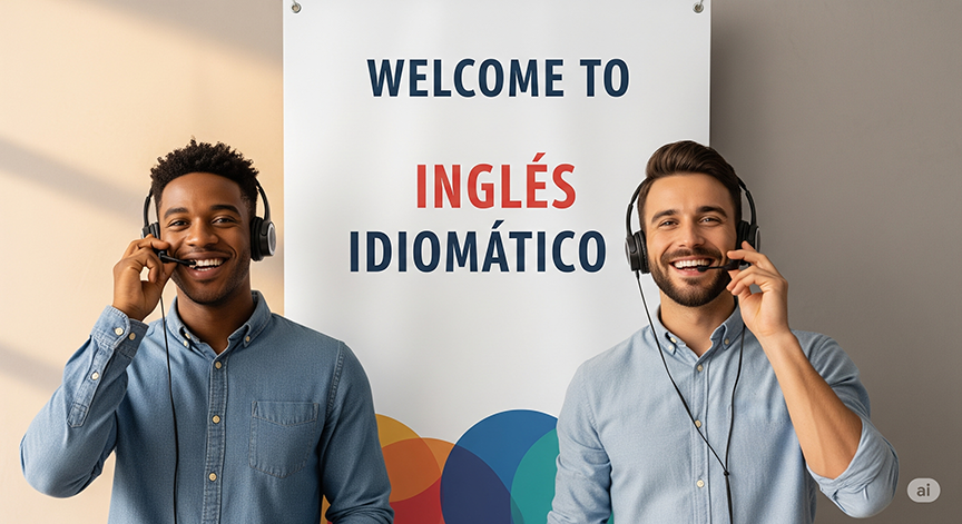 Estudiante practicing English speaking skills online